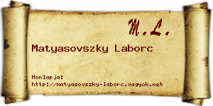Matyasovszky Laborc névjegykártya
